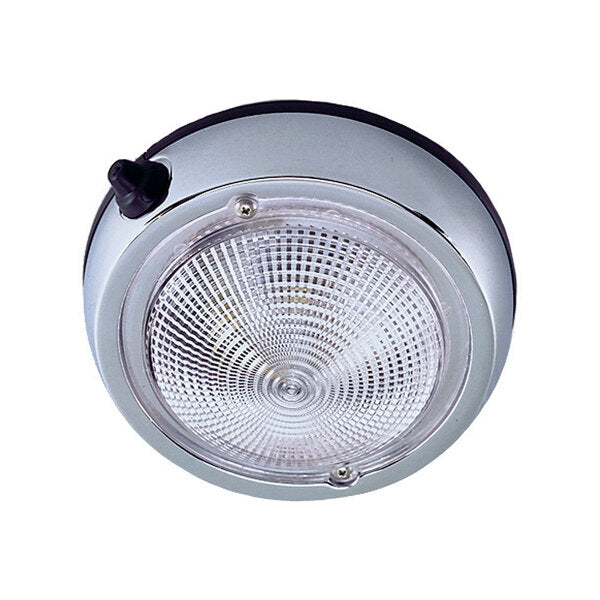 Perko Surface Mount Dome Light - 3 3/4" O.D. (3" Lens) - Chrome Plated