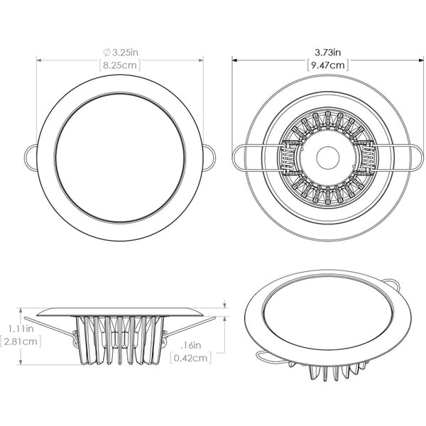 Lumitec Mirage - Flush Mount Down Light - Glass Finish/Polished SS Bezel - White Non-Dimming