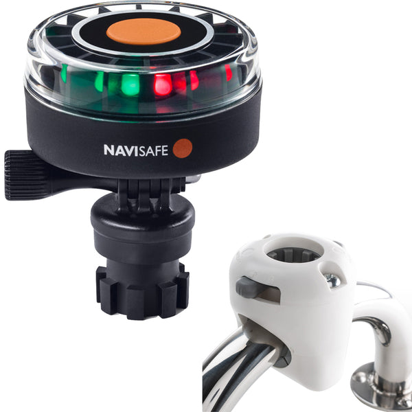 Navisafe Navilight 2NM Tricolor w/Navimount Base &amp; Rail Mount - White