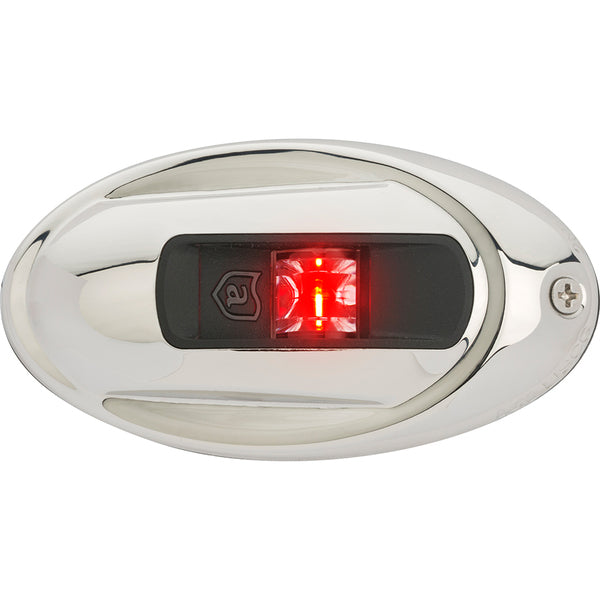 Attwood LightArmor Vertical Surface Mount Navigation Light - Oval - Port (red) - Stainless Steel - 2NM