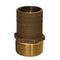 GROCO 3/4" NPT x 1" Bronze Full Flow Pipe to Hose Straight Fitting