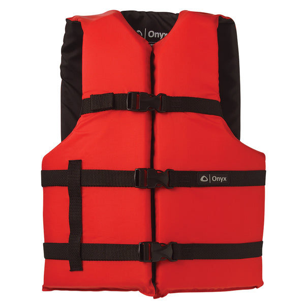 Onyx Nylon General Purpose Life Jacket - Adult Oversize - Red