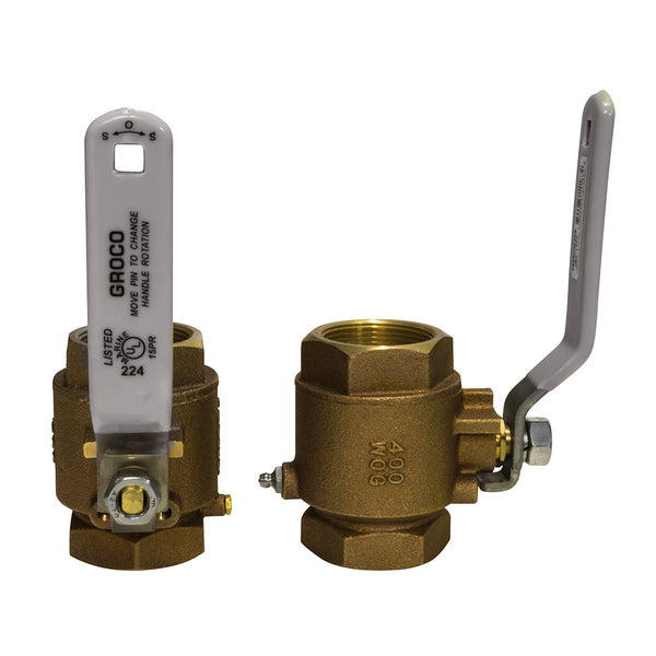 GROCO 3/8" NPT Bronze In-Line Ball Valve