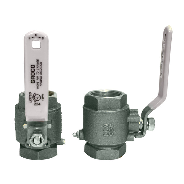 GROCO 1-1/2" NPT Stainless Steel In-Line Ball Valve