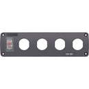 Blue Sea Water Resistant USB Accessory Panel - 15A Circuit Breaker, 4x Blank Apertures