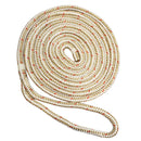 New England Ropes 1/2" Double Braid Dock Line - White/Gold w/Tracer - 15&