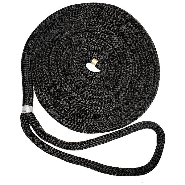 New England Ropes 3/8" Double Braid Dock Line - Black - 25&#39;