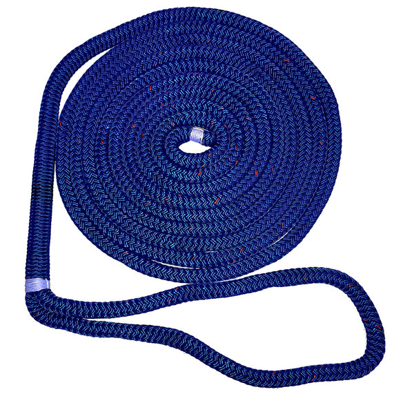 New England Ropes 1/2" Double Braid Dock Line - Blue w/Tracer - 35&