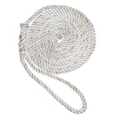 New England Ropes 1/2" Premium 3-Strand Dock Line - White w/Tracer - 15&