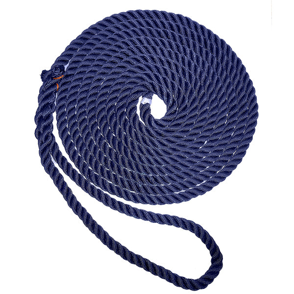 New England Ropes 3/8" Premium 3-Strand Dock Line - Navy Blue - 25&