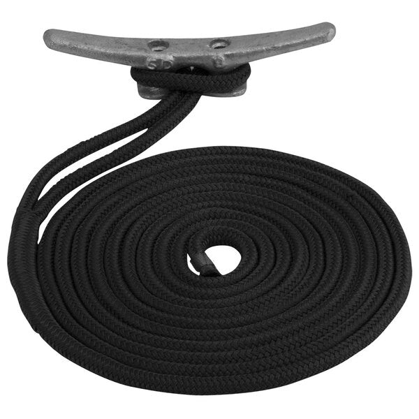 Sea-Dog Double Braided Nylon Dock Line - 1/2" x 20&#39; - Black