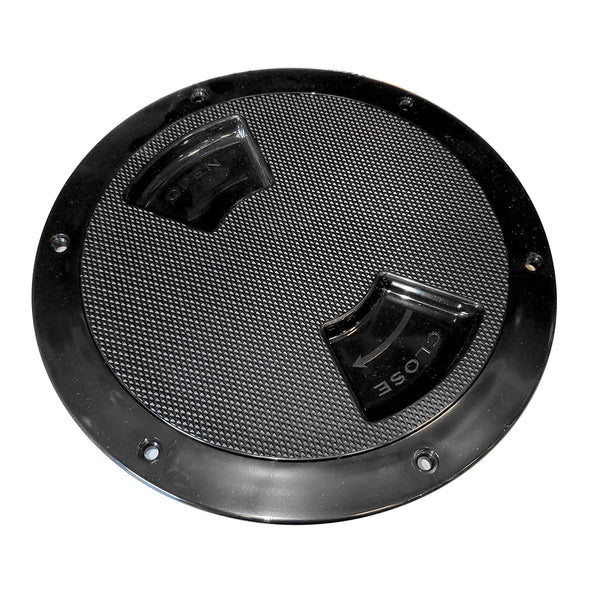 Sea-Dog Textured Quarter Turn Deck Plate - Black - 6"