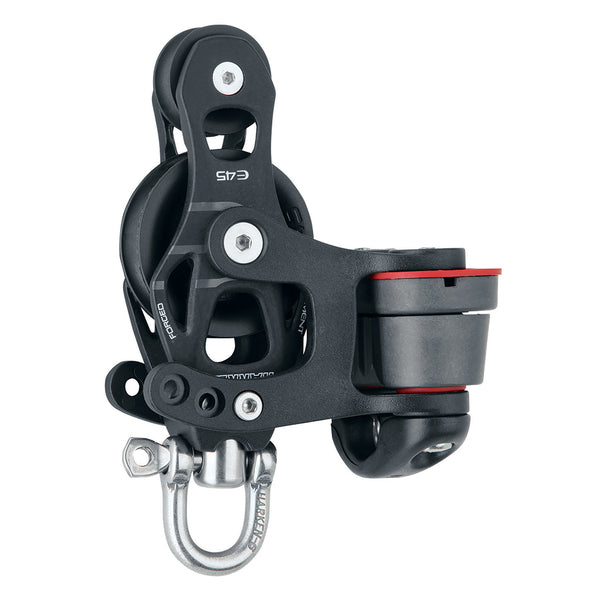 Harken 45mm Single Aluminum Element Fiddle Block w/Swivel &amp; 150 Cam Cleat