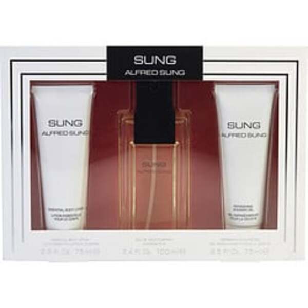 Sung By Alfred Sung Edt Spray 3.4 Oz & Body Lotion 2.5 Oz & Shower Gel 2.5 Oz For Women