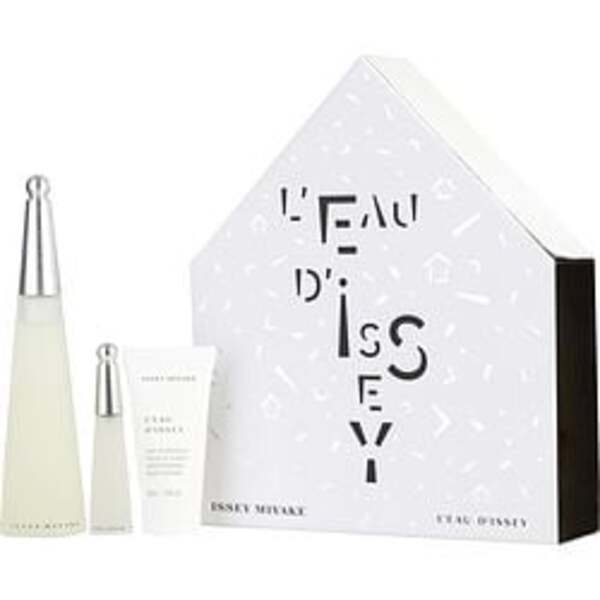 L'eau D'issey By Issey Miyake Edt Spray 3.3 Oz & Body Lotion 1.6 Oz & Edt Spray 0.33 Oz Mini For Women